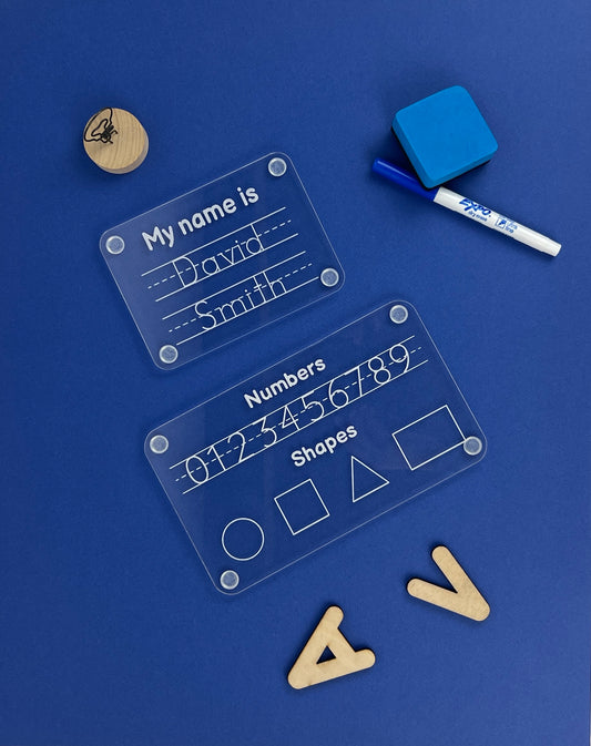 Dry Erasable Numbers, Shapes and Personalized Name Tracing Set