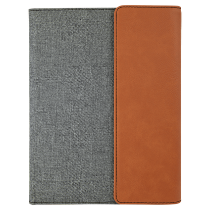 Leatherette with Gray Canvas Portfolio with Notepad