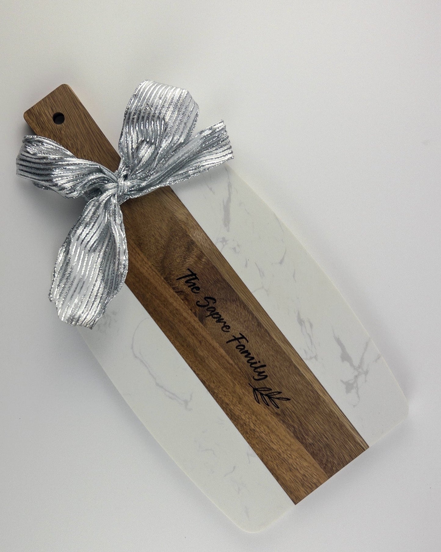 Personalized Marble Wood Charcuterie Board