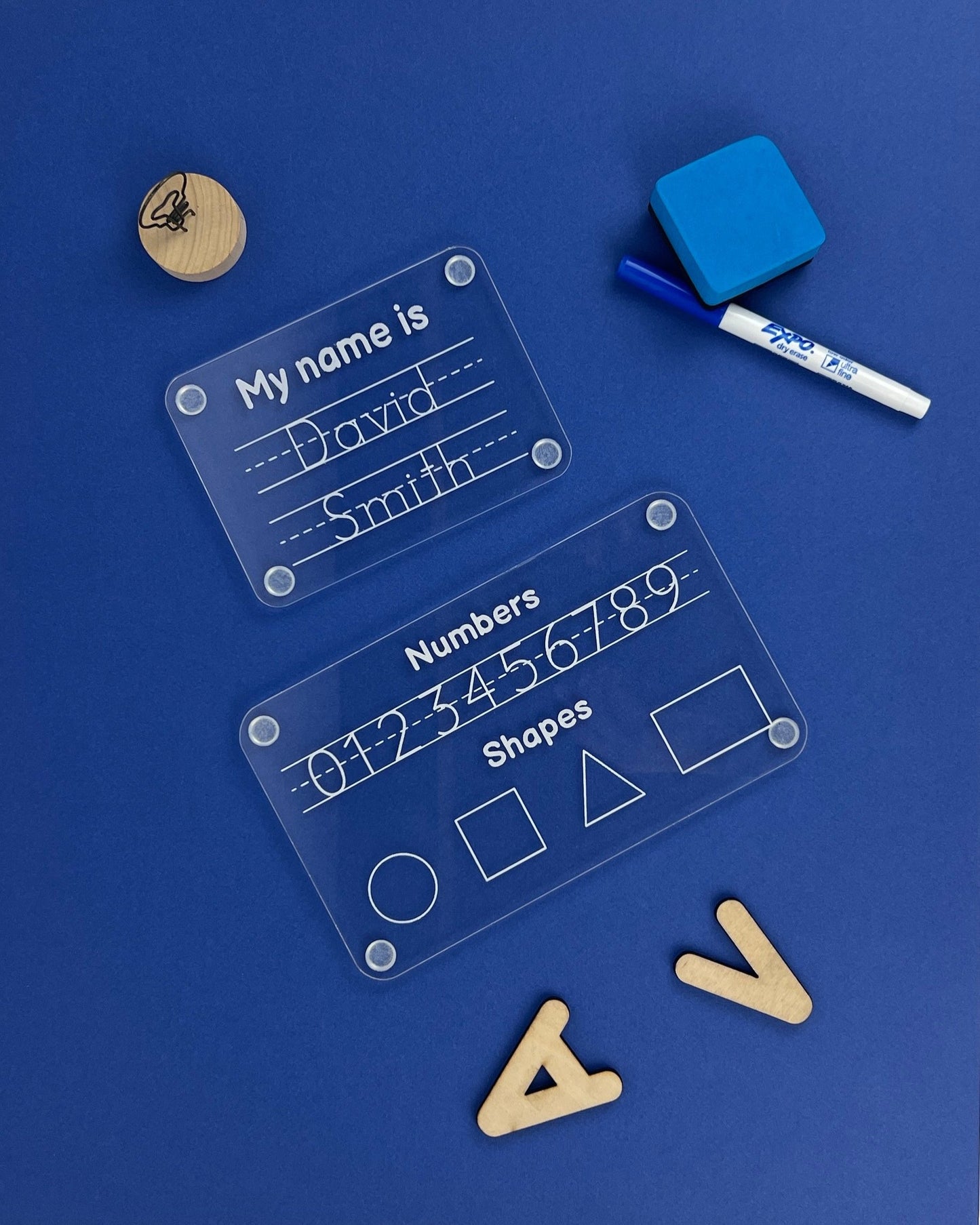 Dry Erasable Numbers, Shapes and Personalized Name Tracing Set