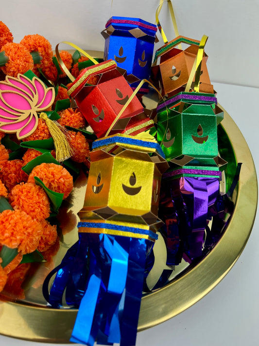 Mini Diwali Lanterns - Classic (Set of 5) Ships flat