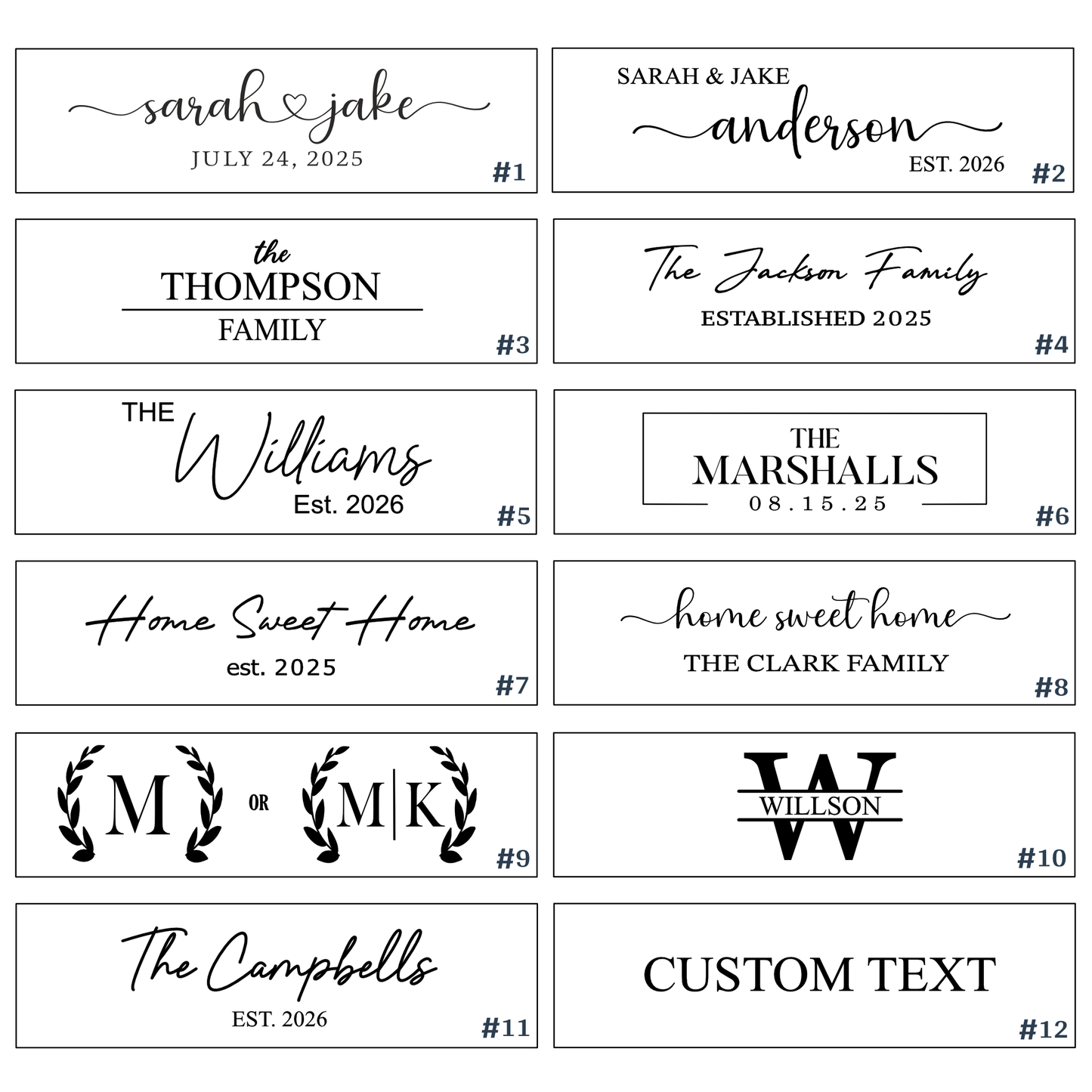 Medium marble and wood cutting board with handle shows engraving design options