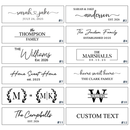 Medium marble and wood cutting board with handle shows engraving design options