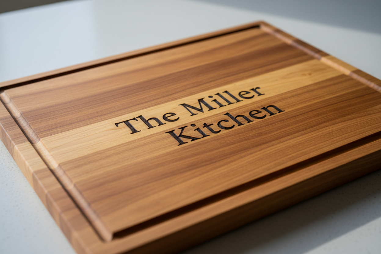 Customized Chopping board with The Miller Kitchen engraved on it
